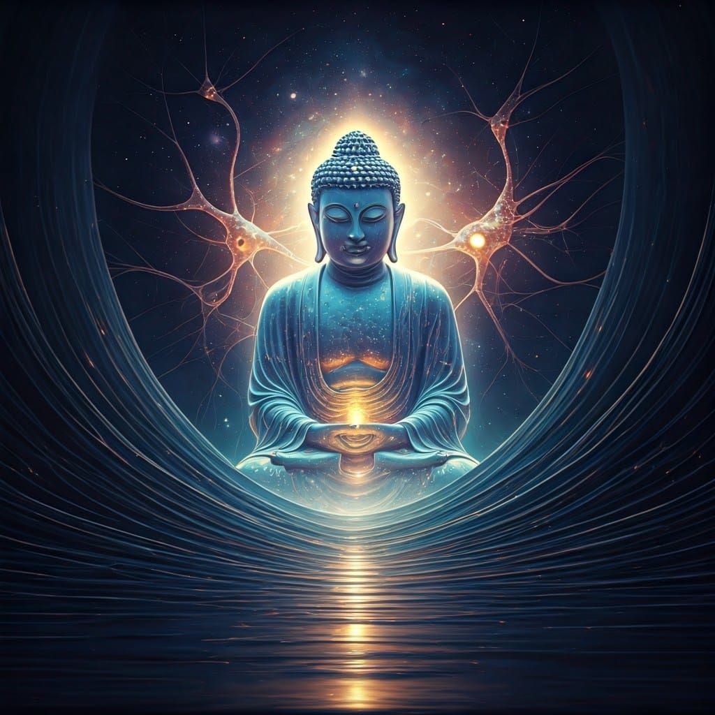 Enlightened Cosmic Convergence in Vibrant, Ethereal Realism