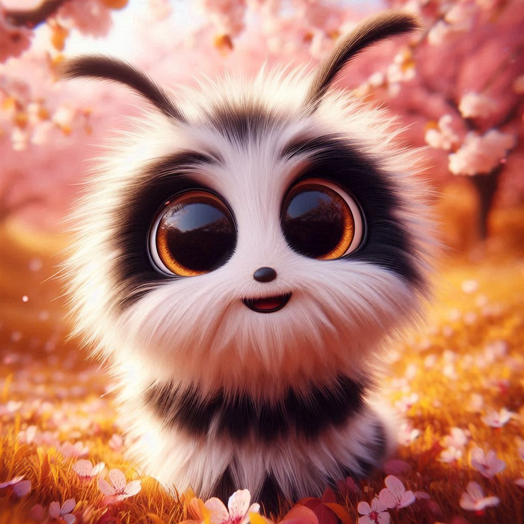 Caterpillar among Blossom Cherry