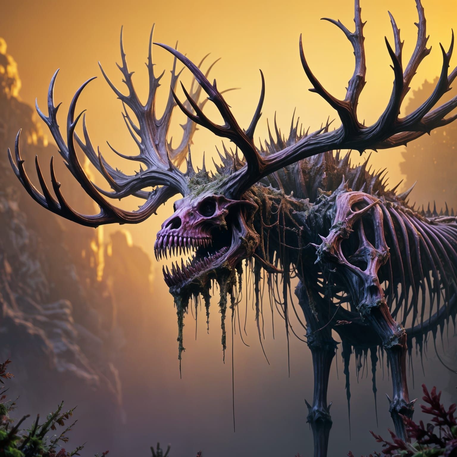 Monster skeleton moose-elk