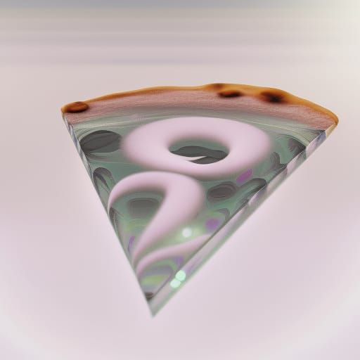 Crystal pizza 🍕 glass pizza slice 🍕 low opacity, white col...