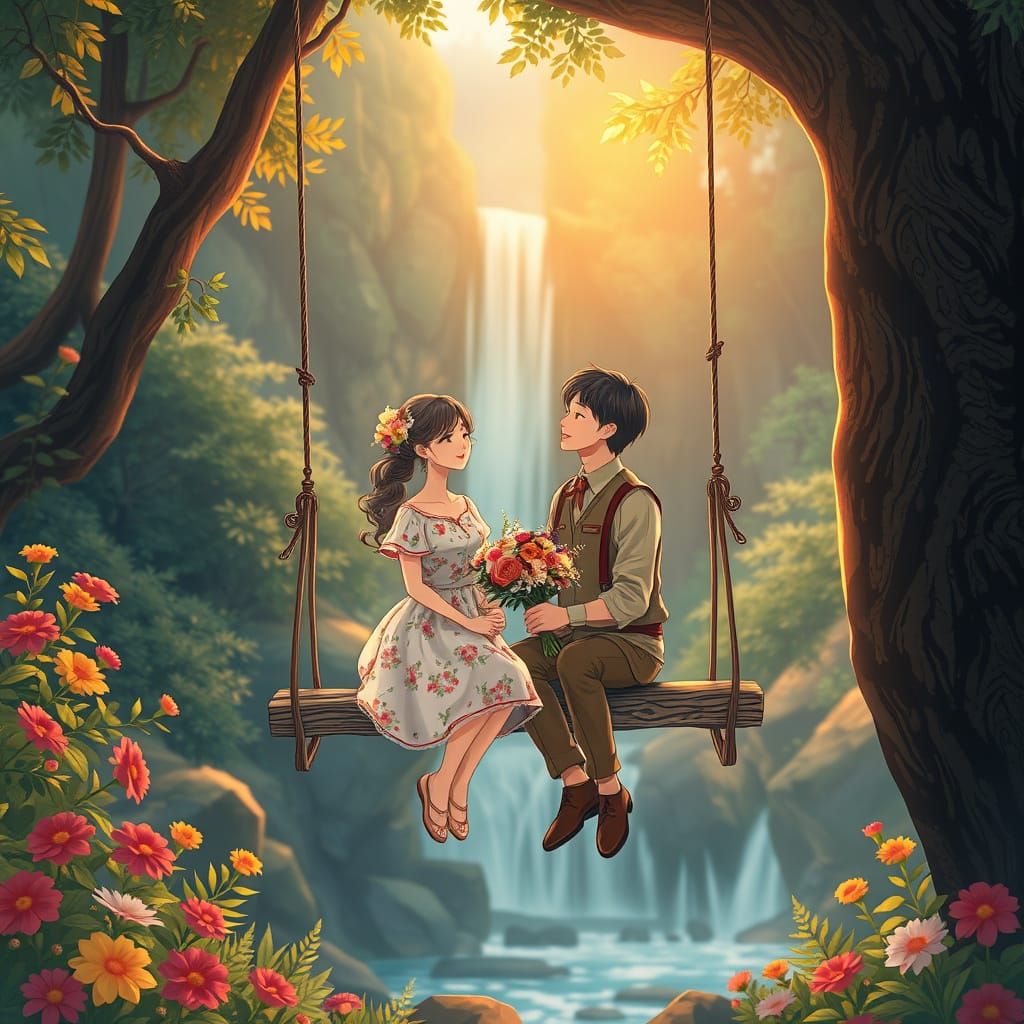 Romantic Whimsy in a Lush Forest Oasis