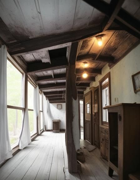 This small house looks very old-fashioned and is in poor con...