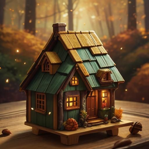 konstrukcja ze słomek i traw, z gałęzi i liści jesiennych