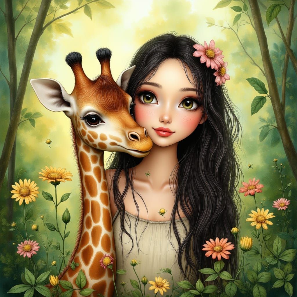 hyperrealism watercolor illustration.