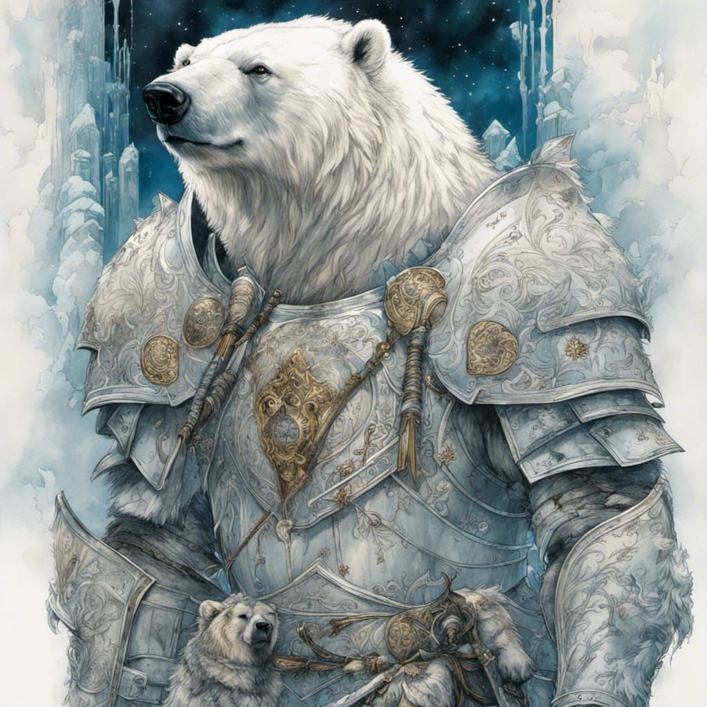 Polar Bear Knight - AI Generated Artwork - NightCafe Creator