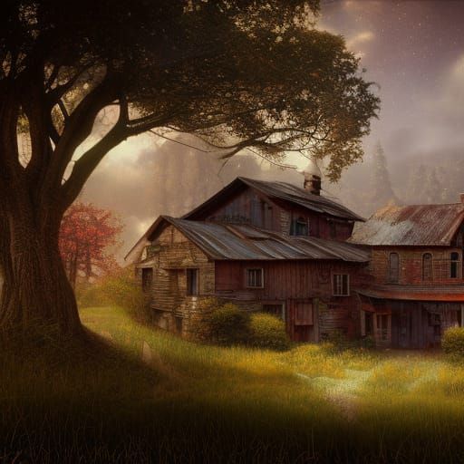 Old rusty farm house