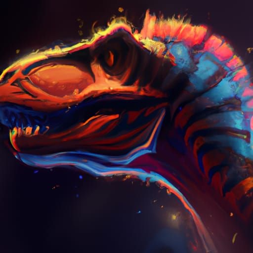 Neon Dinosaur AI Generated Artwork NightCafe Creator