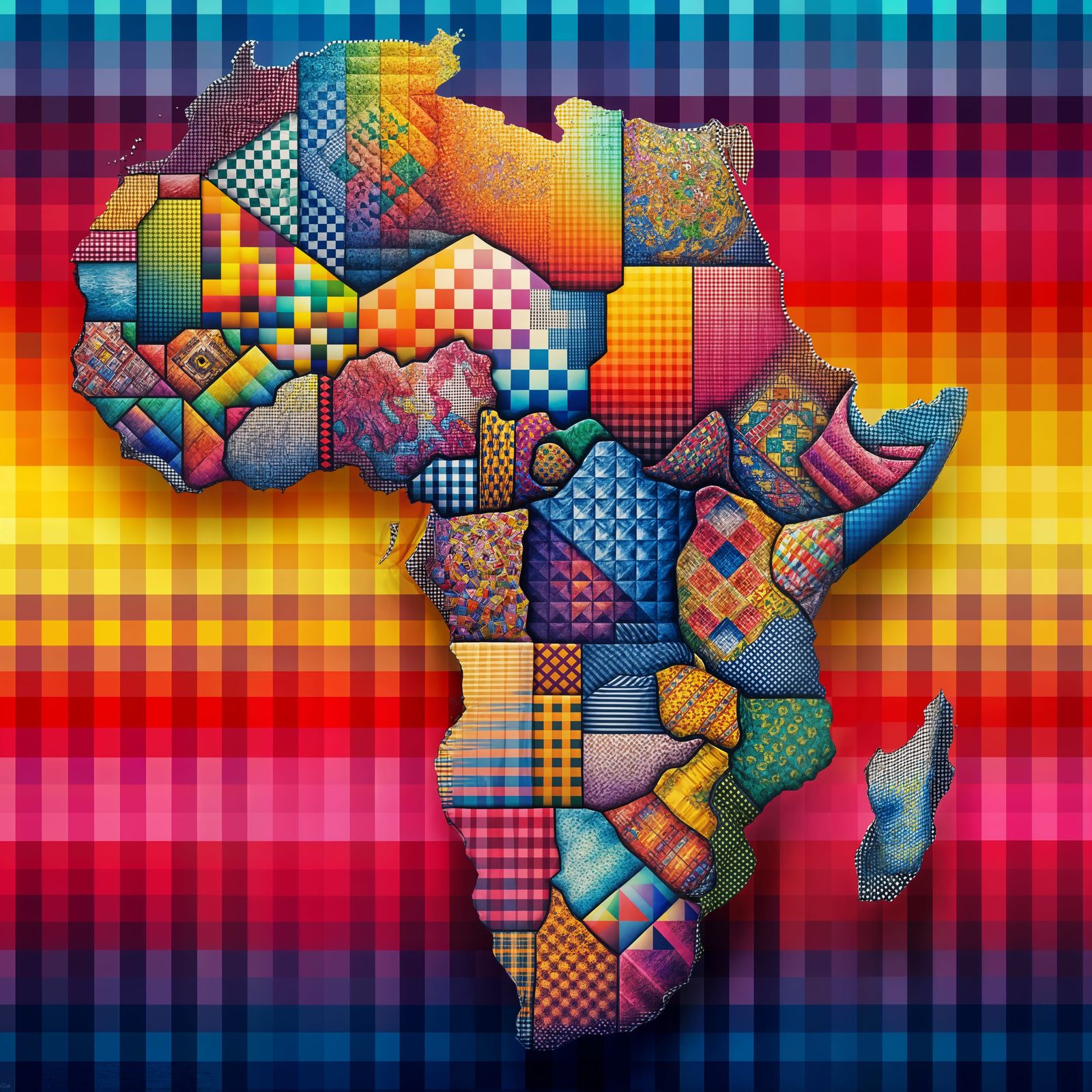 Gingham print of Africa  by @jnm