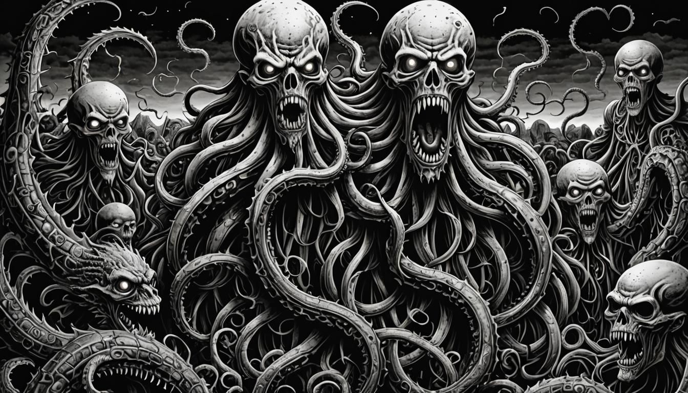 Junji Ito Inspired Lovecraftian Horror Drawing