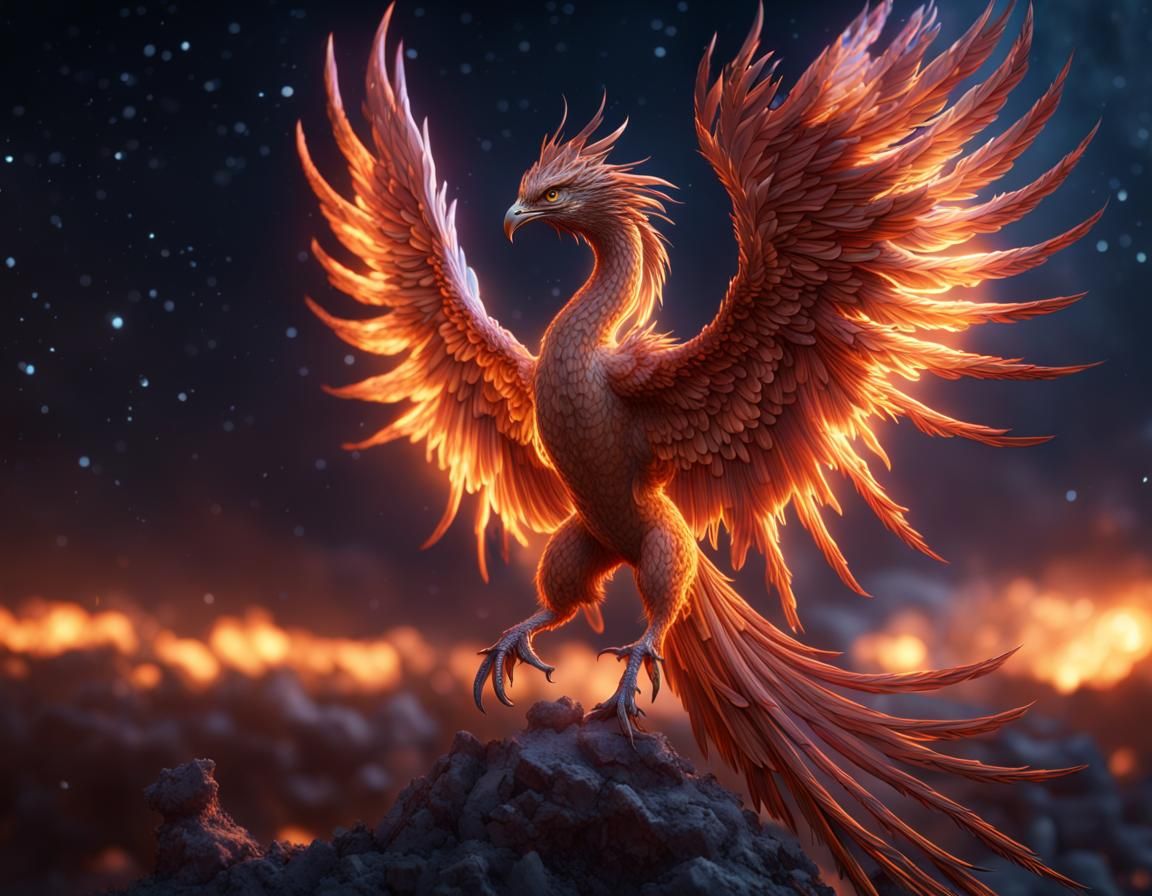 Wings on fire AI Generated Artwork NightCafe Creator