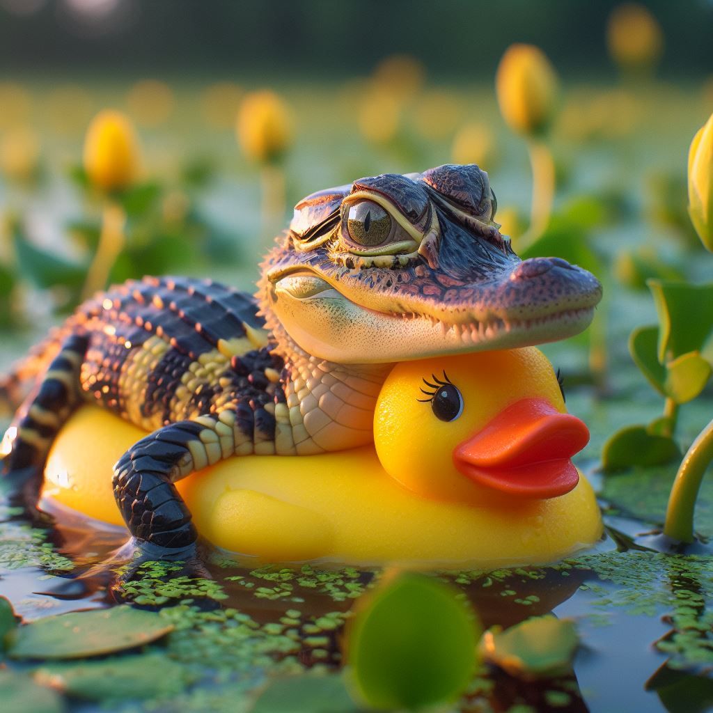 Baby Alligator and his rubber ducky