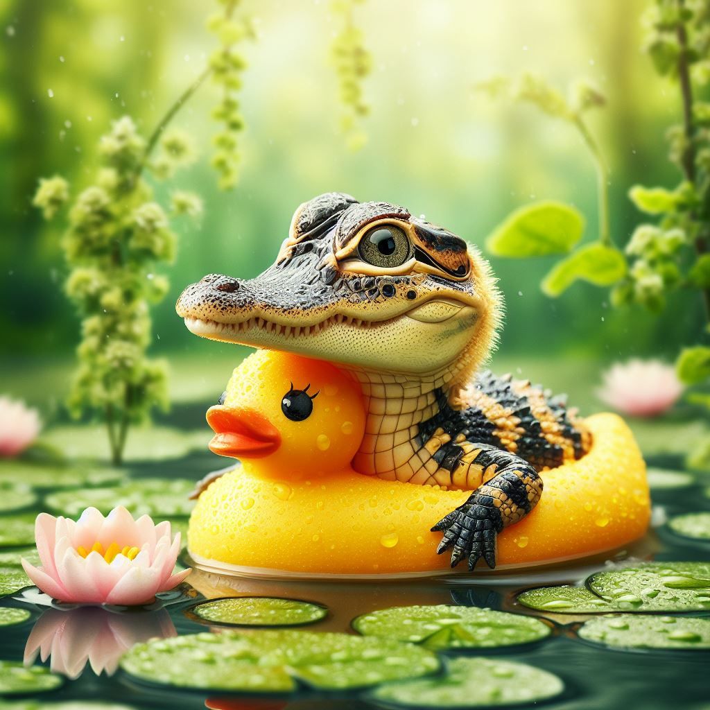 Baby Alligator and his rubber ducky