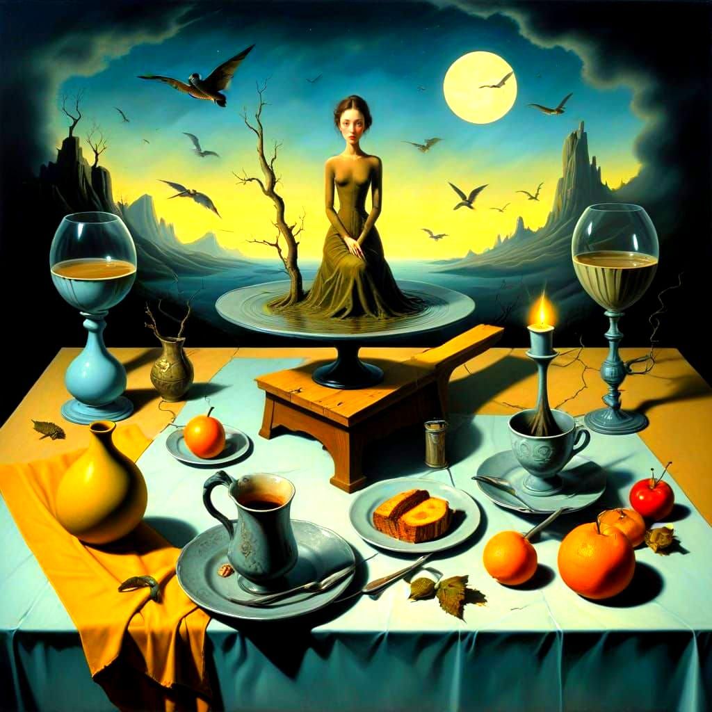 Surreal Fantasy Landscape in Hyperrealistic Style