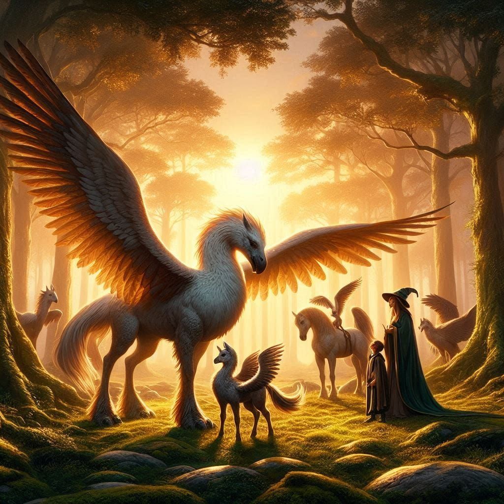 Winged Kin: A Wizard’s Loyal Hippogriff Family