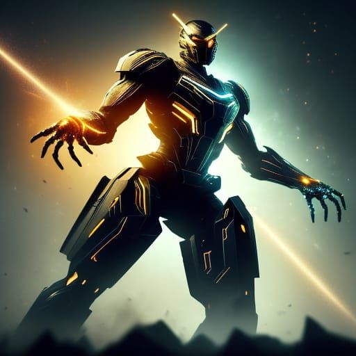 <lora:Halloween:1.0> “Full-body head-to-toe character shot, standing Amazonian sci-fi warrior woman, wide-frame view, entire figure visible,...