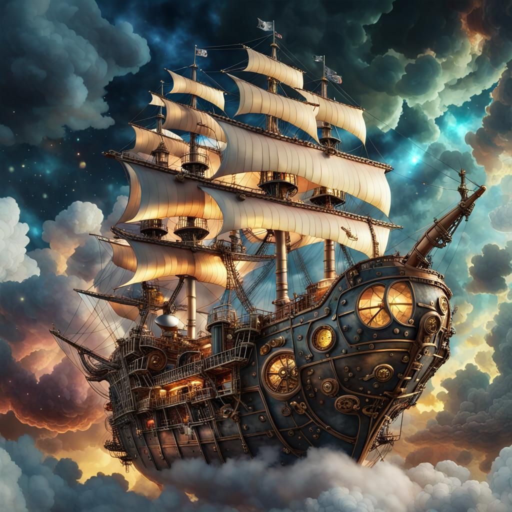 Sailing among the clouds   by @Zephyra 