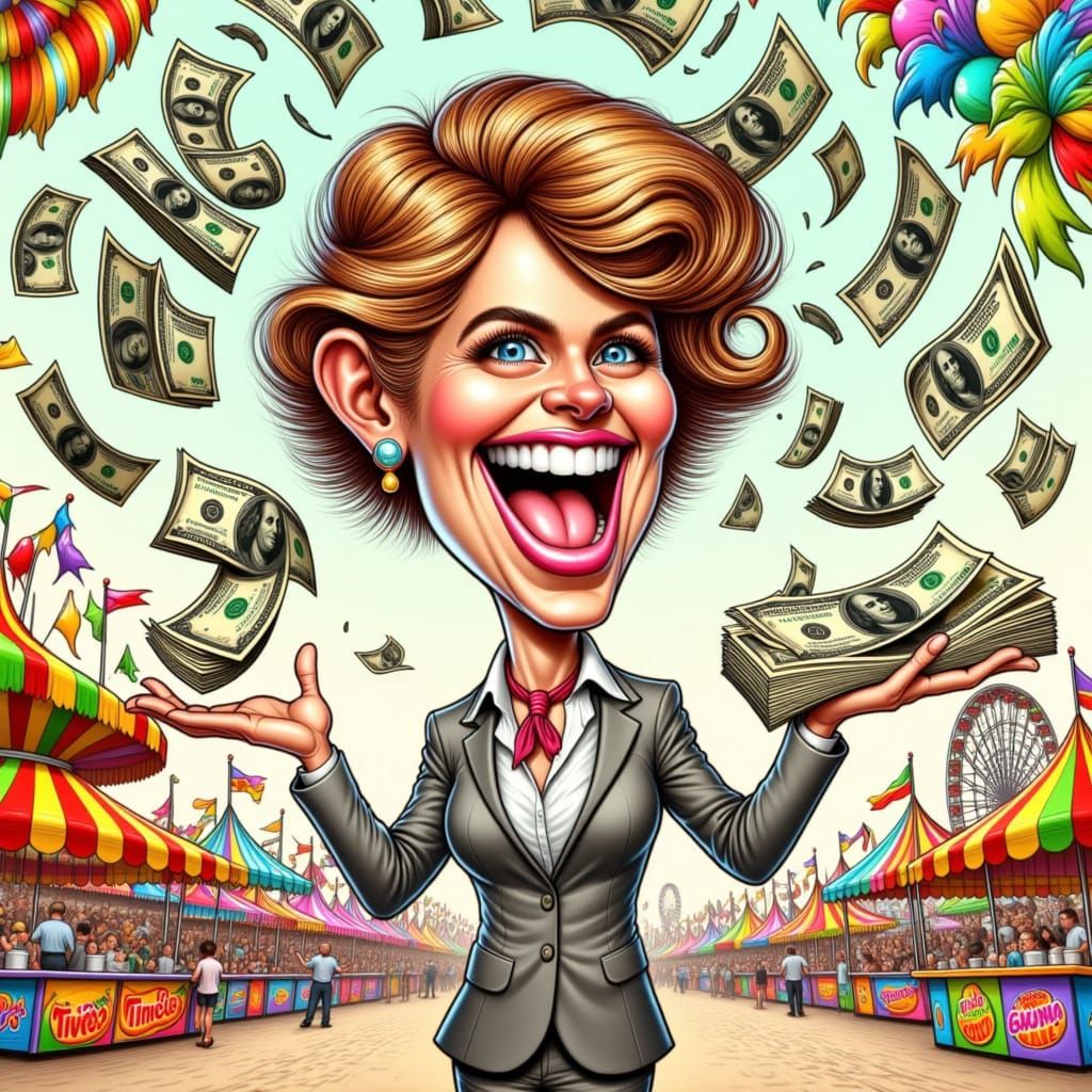 Colorful Caricature: Business Woman