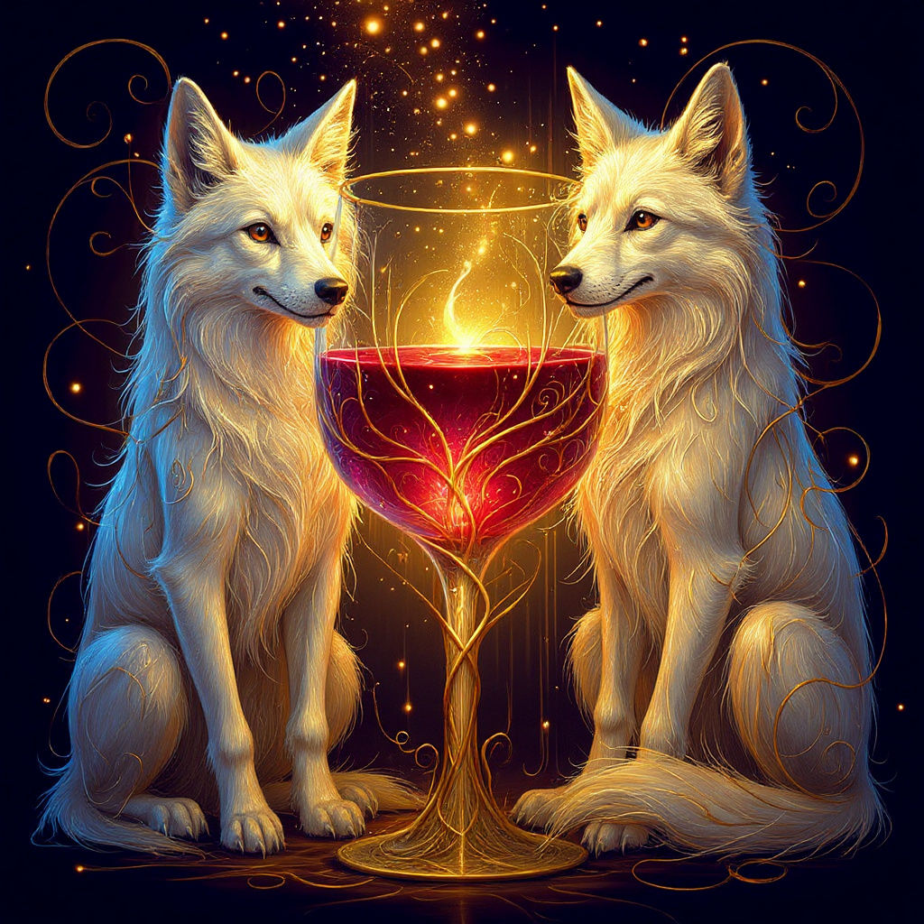 Luminescent Goblet of Crimson Wine