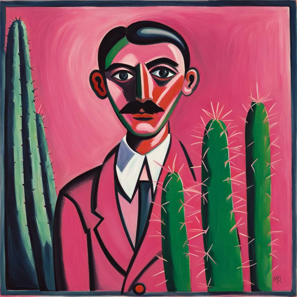 Portrait of a pink Cactus Man by Max Pechstein