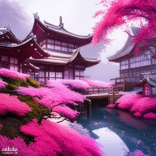 CHERRY BLOSSOM GARDEN - AI Generated Artwork - NightCafe Creator