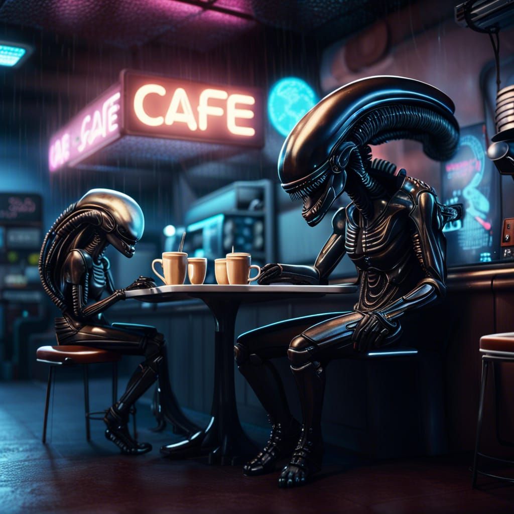 Space Cafe - The Series - Xenomorphs - AI Generated Artwork - NightCafe ...