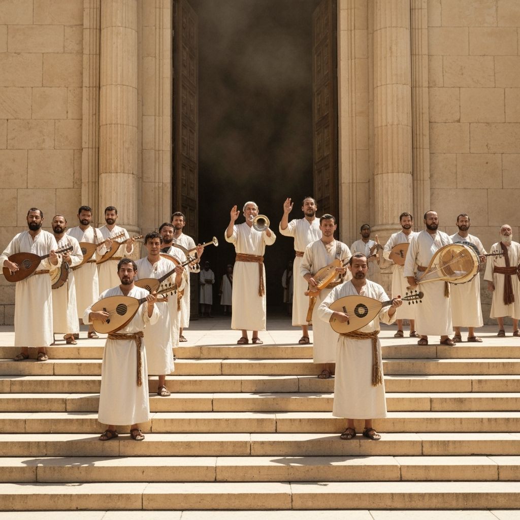 Levites' Temple Music: A Scene of Reverence