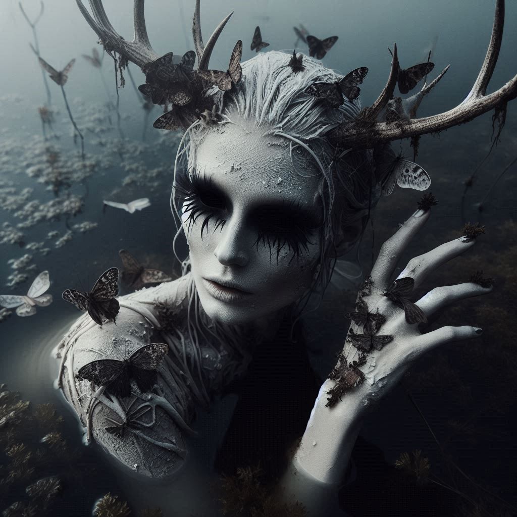 In a lonely forest pond - tribute to Autumn Dryad