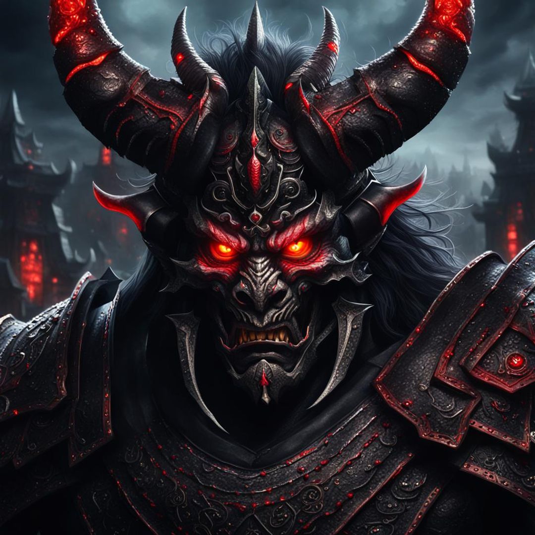 majestic evil oni demon warrior - AI Generated Artwork - NightCafe Creator