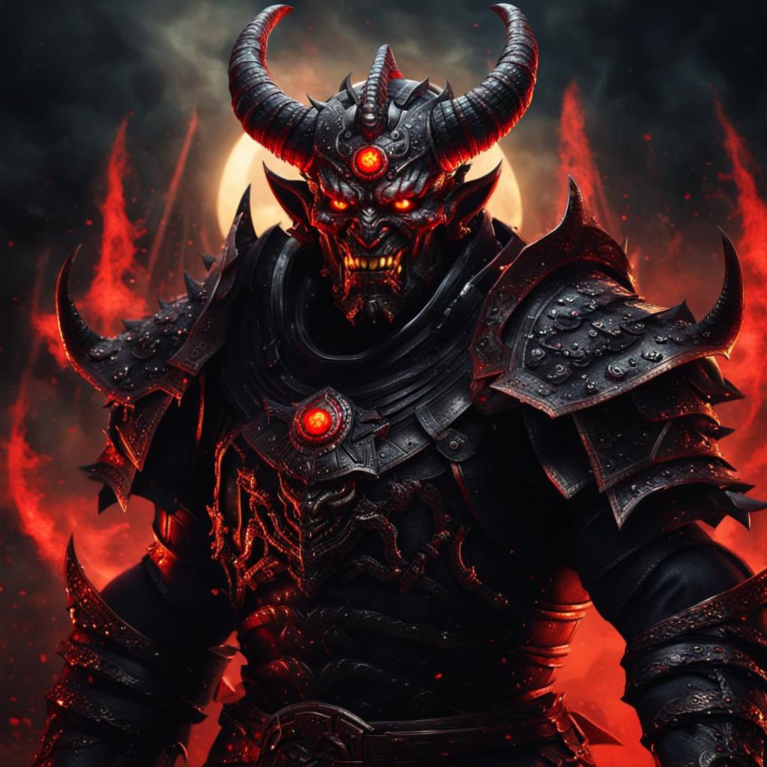 majestic evil oni demon warrior - AI Generated Artwork - NightCafe Creator