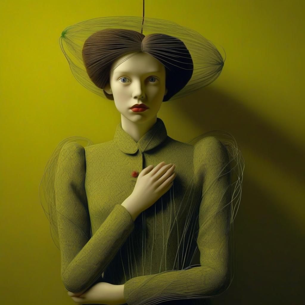 Pea green portrait.