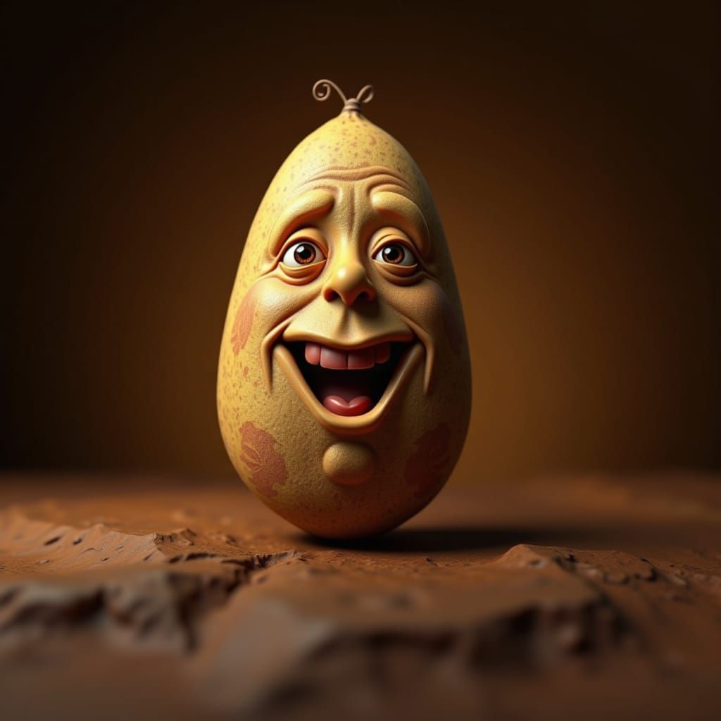 Mr. Bean's Face on Pinto Bean in Hyperrealistic Detail