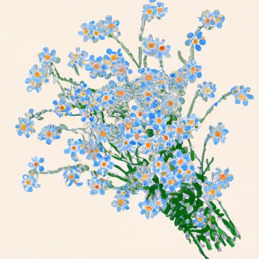 forget-me-not bouquet, pointage art
