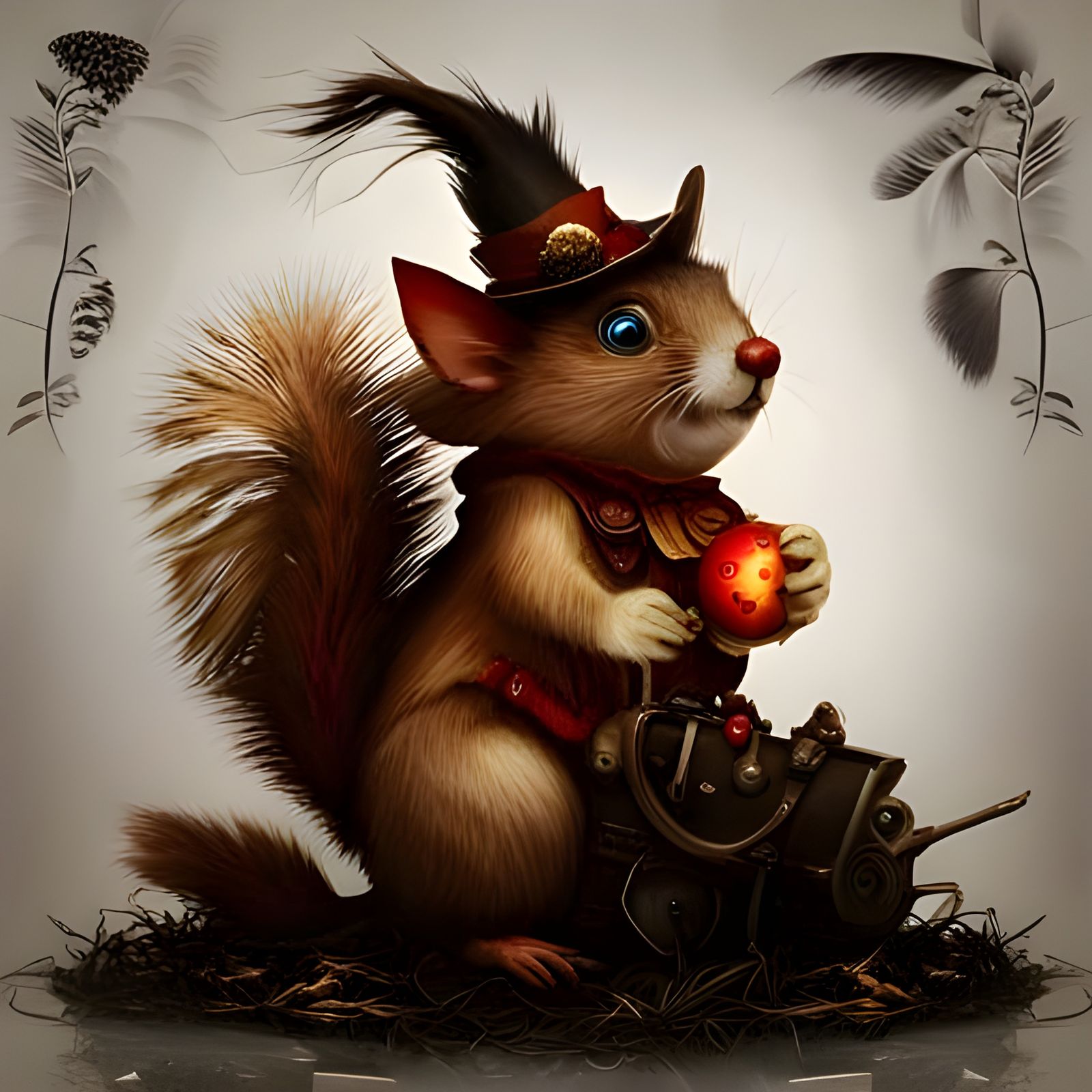 Steampunk Squirrel Portrait - AI Generated Artwork - NightCafe Creator