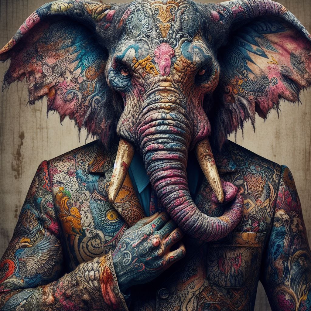 Mr. Elephant at work and play