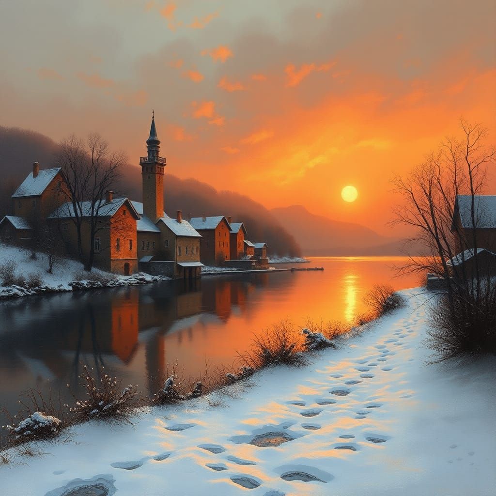 serene and dreamy winter landscape