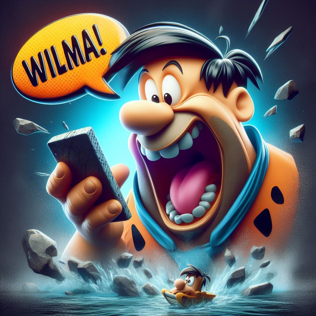 Poor Wilma, now Fred has gone mobile  ...