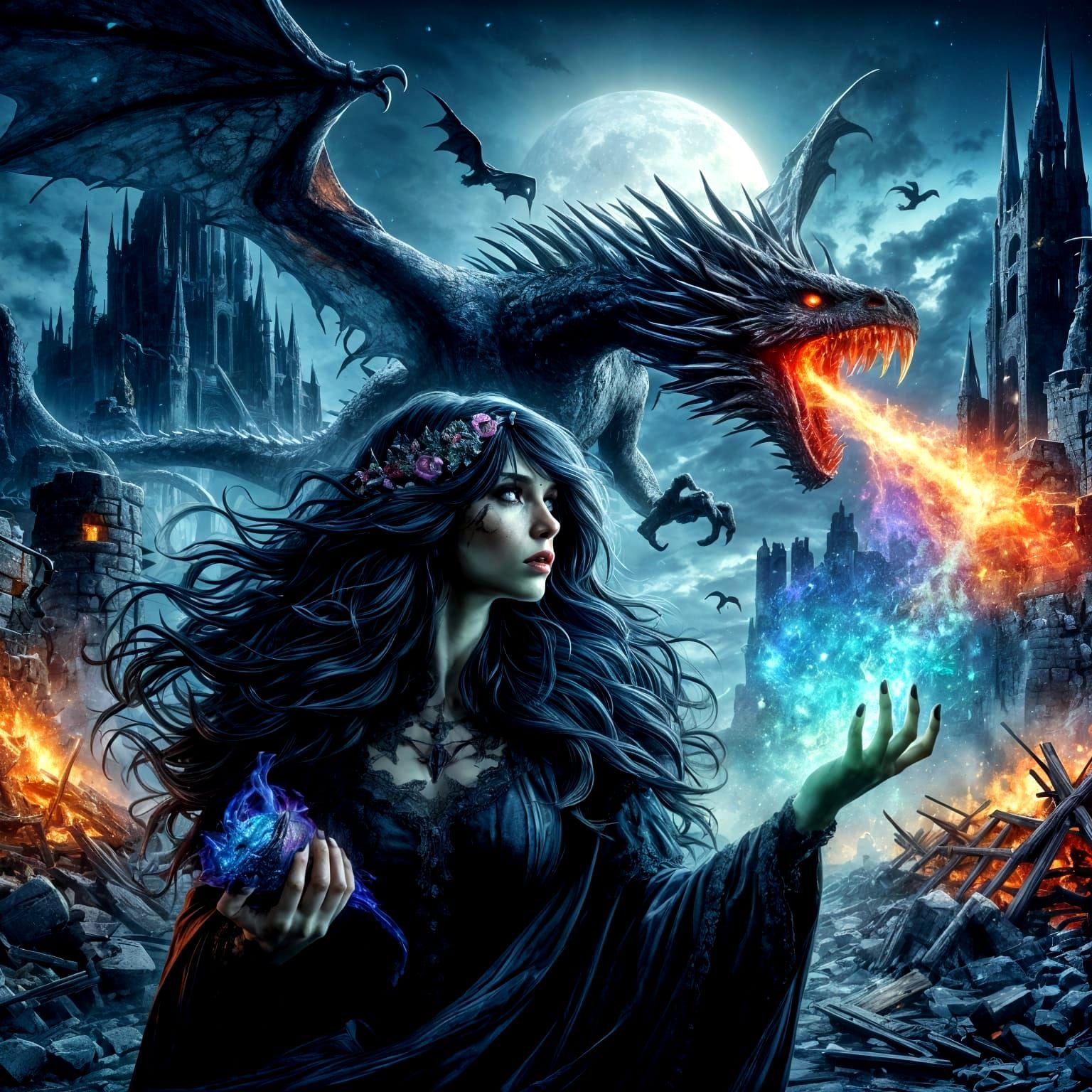 Morah Daun the Necromancer and Carnifax the Black Ravager la...