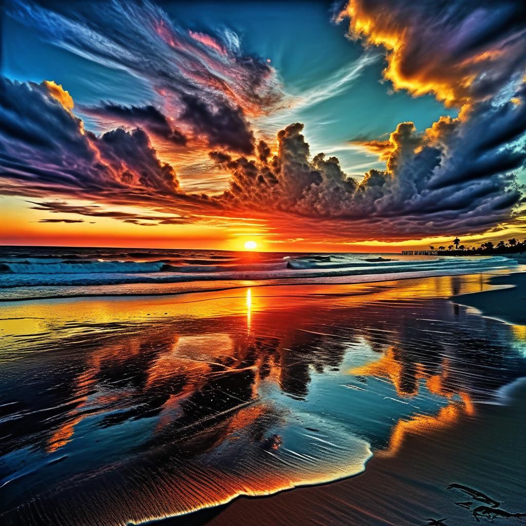 Majestic Sunset over a Florida Beach  by @BoratsChestHair