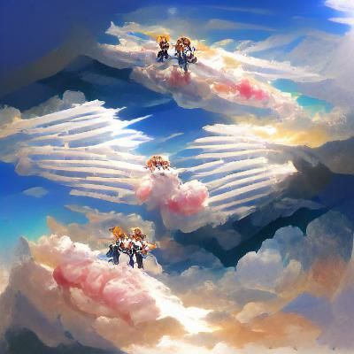 angels over clouds