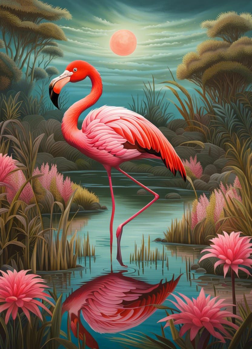 Flamingo - AI Generated Artwork - NightCafe Creator