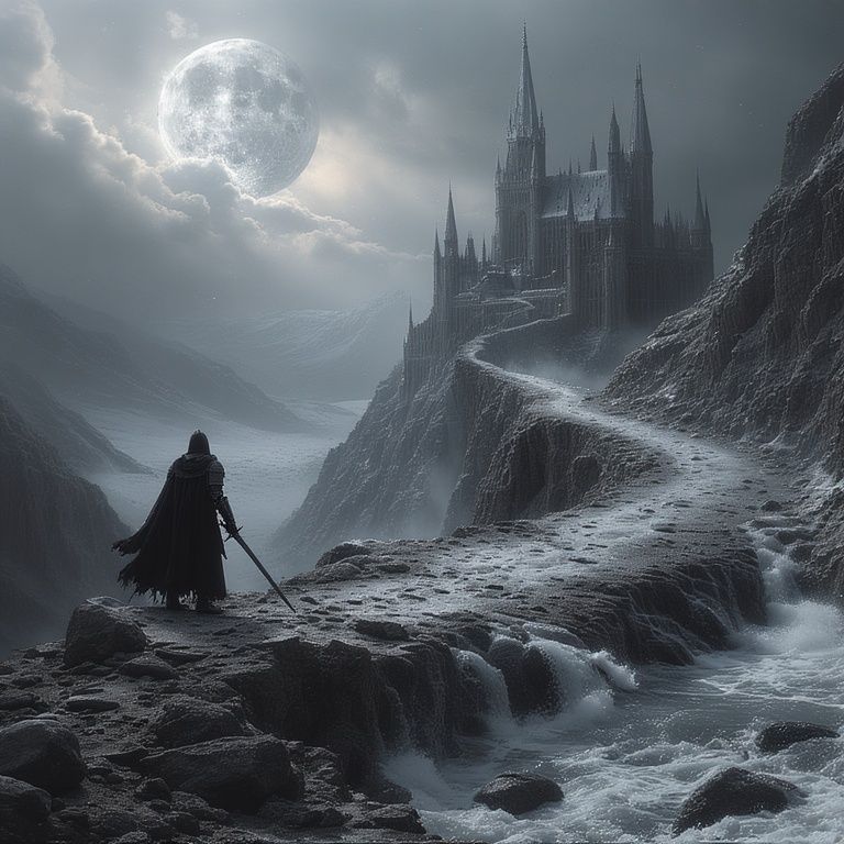 The pale light illuminates the dark on the path yet to be tr...