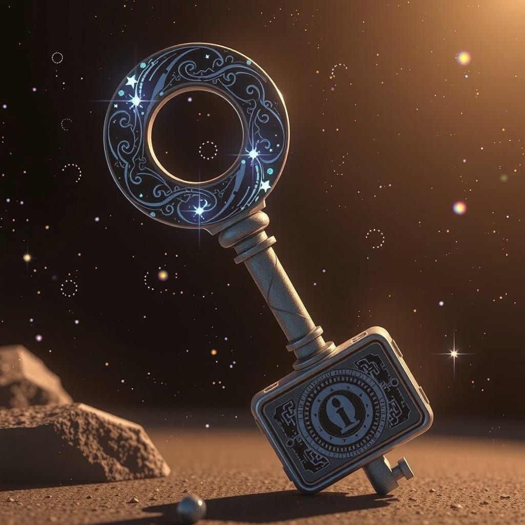 Gleaming Cosmic Key Slides into Futuristic Lock