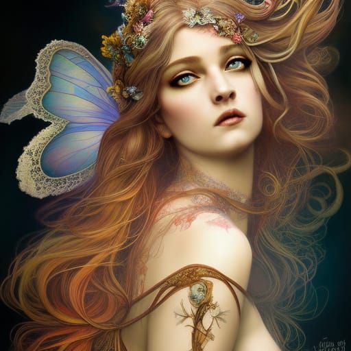 Fantasy Fairy Princess With Blue Wings - AI Generated Artwork ...