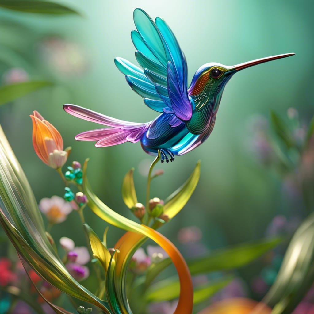 glass humming bird  by @undefined