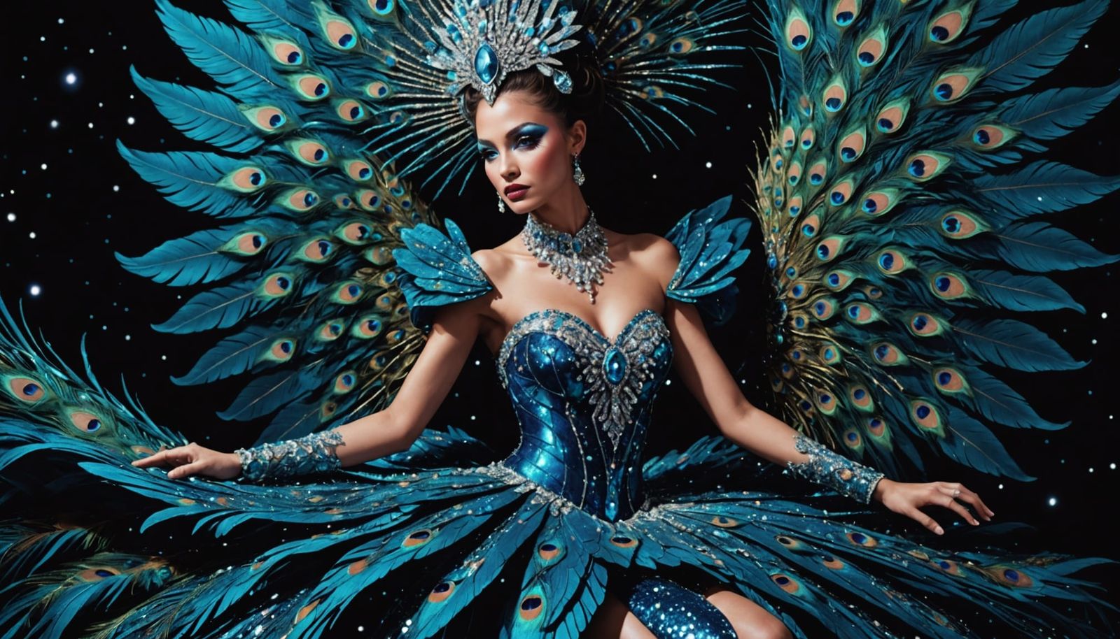 Award-winning photography, a fantasy stage act in its grand finale: A celestial Showgirl Empress, her ...  by @JuiceBox