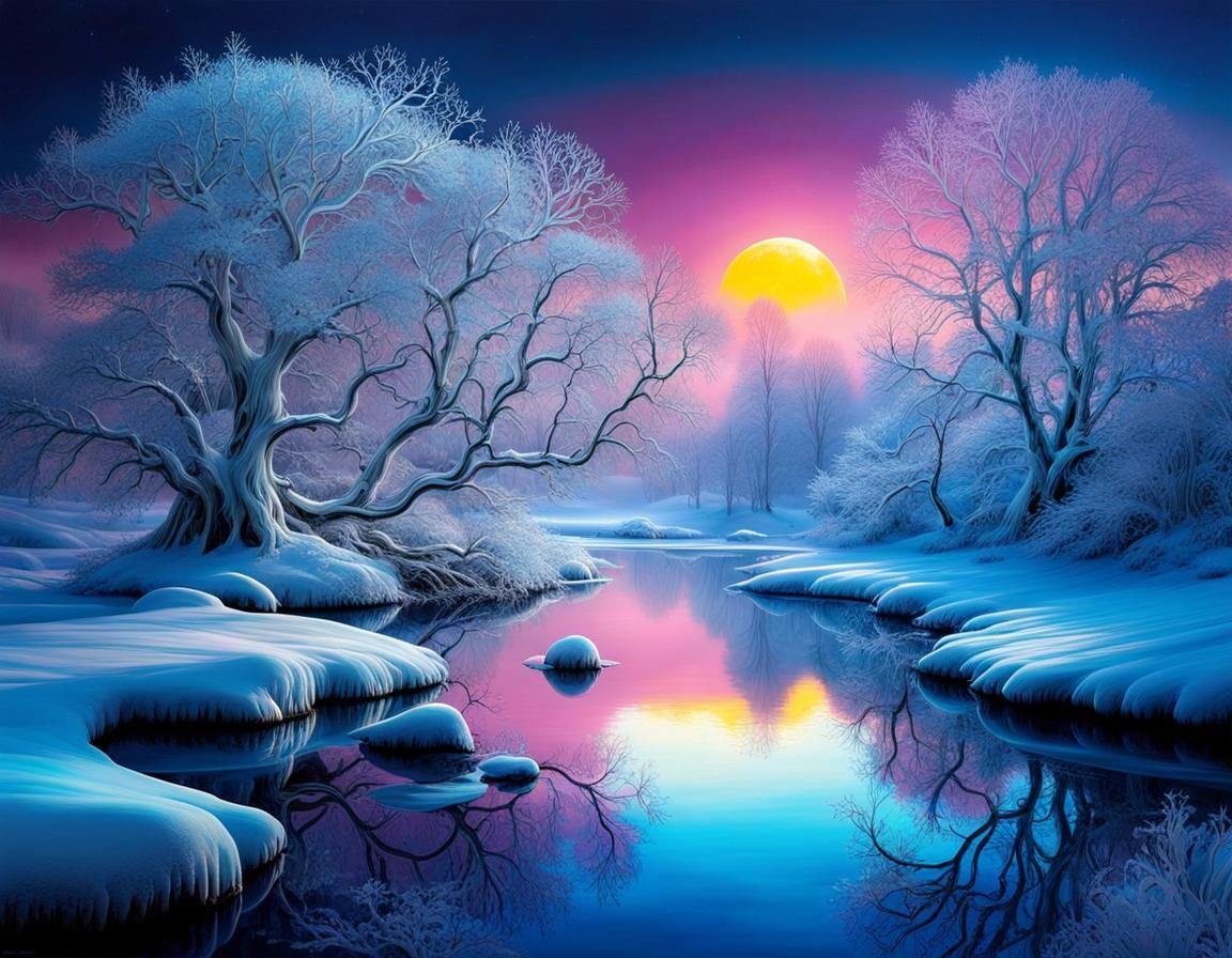 winterscape a fully transparent Majestic glass bioluminescent glow ...