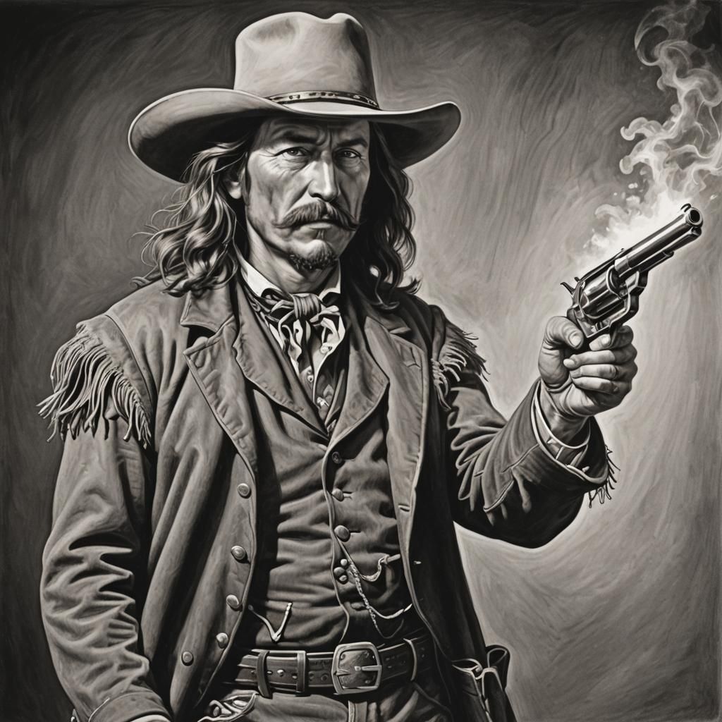 Burne Hogarth style, Wild West illustration, black and white...