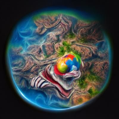 Clown Earth. Satellite Image. Photo. Painting. DeviantArt. P...