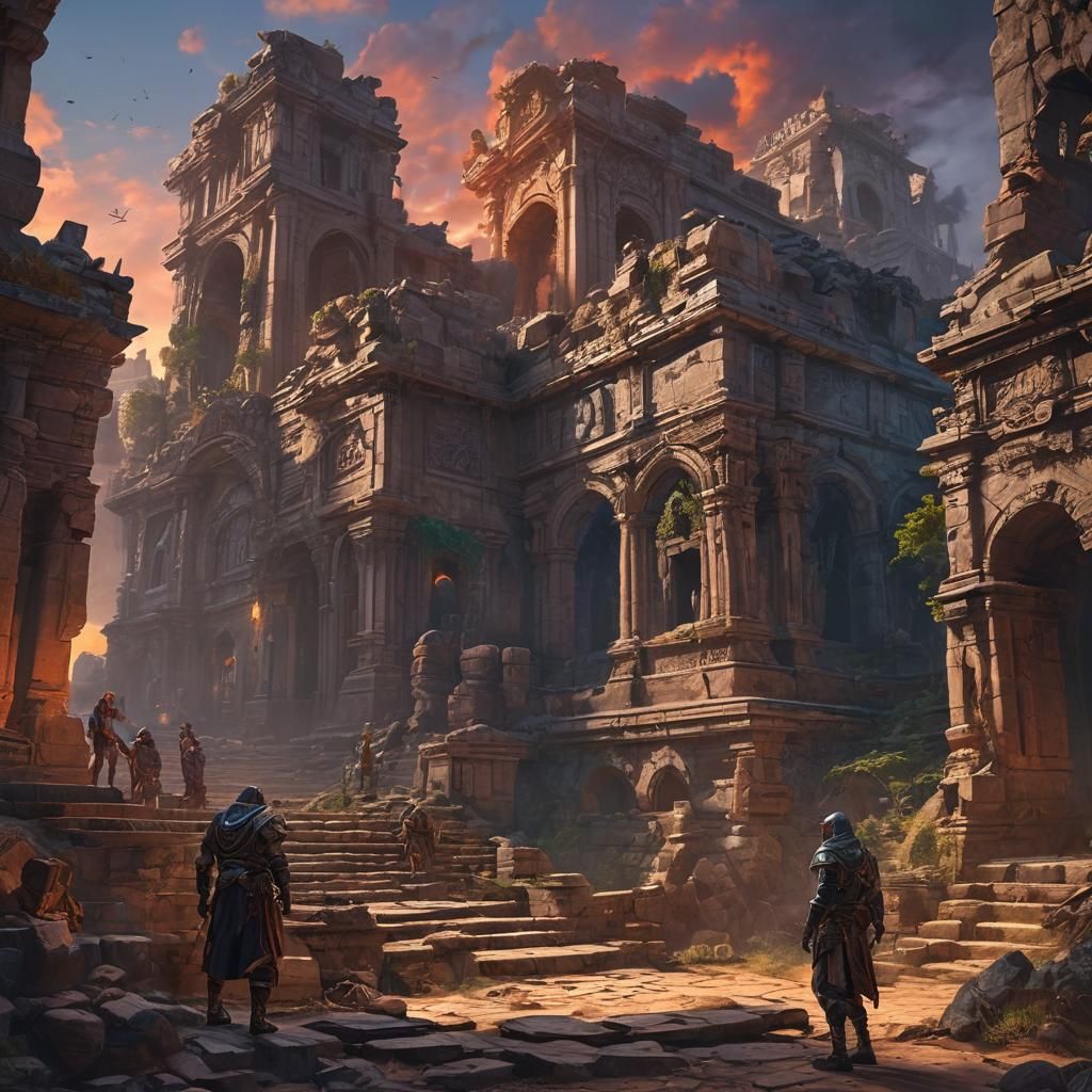 Paladins Clash with Cultists in War-Torn City