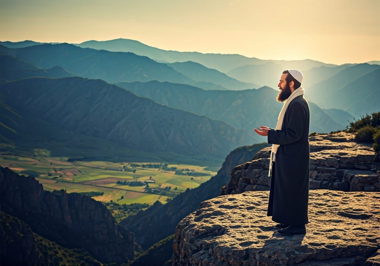 Inspirational Breslov Hasid Landscape at Dawn